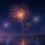 夜空に咲く色鮮やかで美しい打ち上げ花火